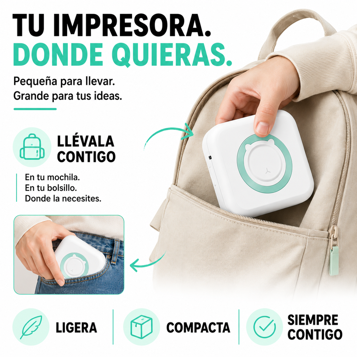 Mini Impresora Térmica Portátil