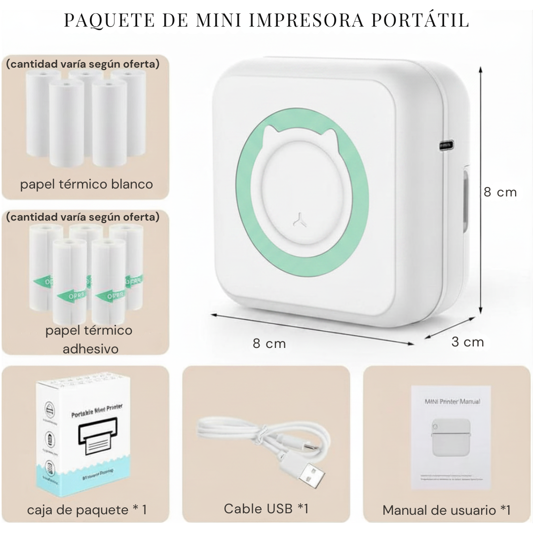 Mini Impresora Térmica Portátil